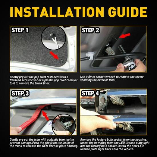 2Pcs License LED Plate Tag Light Assembly 6000K For 2013- Infiniti JX35 QX60