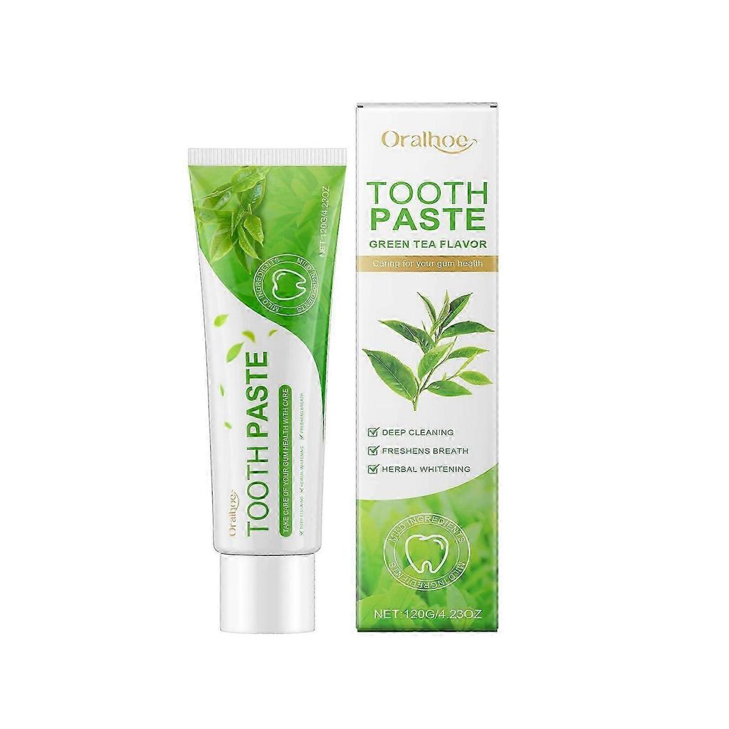 Oralhoe Green Tea Toothpaste. Green Tea Toothpaste Gently Cleans Teeth, Stains and Dental Care