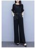 Women's 2023 Summer Wide-Leg Pants Suit: High-Waisted, Slimming, Fashionable Yujie Casual Two-Piece Set