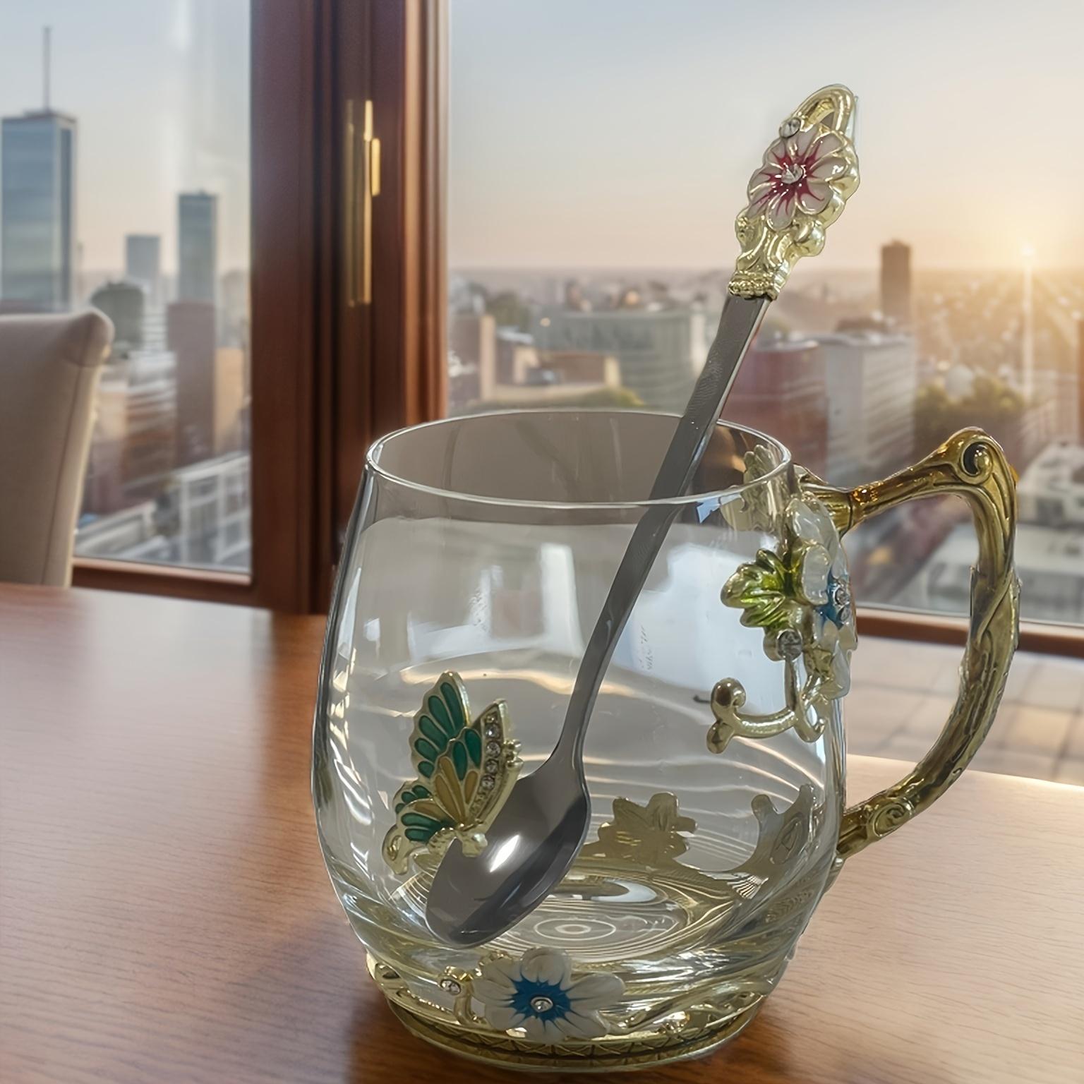 

Радужная стеклянная чашка для чая 320 мл/350 мл, многоразовая, только ручная мойка, высокая и низкая, многоцелевая, с подарком для дома, офиса, ресторана, на Рождество, Пасху 1PC