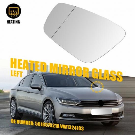 

Mirror Glass For 2013 2014 15 Volkswagen Passat Driver Heated Side VW1324103