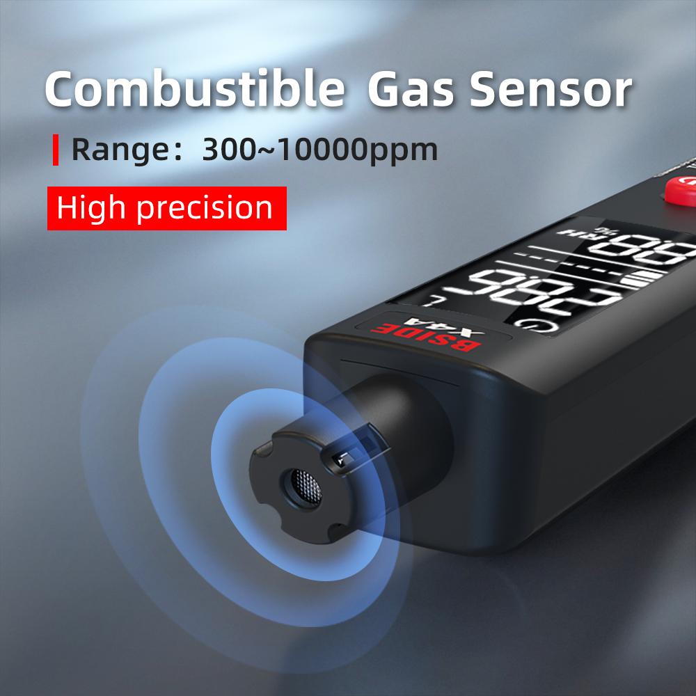 BSIDE X4A Portable Combustible Gas Detector Natural Gas Leakage Alarm Air Temperature and Humidity Detection 1 PC