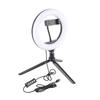 UN‑206 3‑Color 20cm Ring Light LED Tripod Stand Arc Fill Lamp for Beauty Photography Live