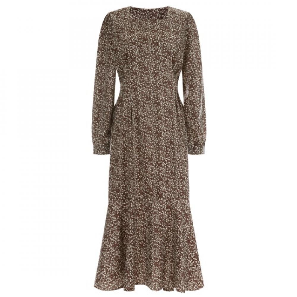 Shop Women S Shabet Square Spring Chiffon Long dreSS Brown Pic Wdr 11817 Z