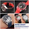 Zakřivený konec Přírodní kaučukový řemínek na hodinky pánský 22mm pro Tudor Black Bay 1958 41mm GMT Pelagos Spona s kolíčkem Skládací spona Silikonový řemínek na hodinky