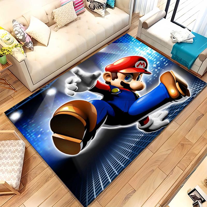 Retro M-Mario Bros Game Cartoon Living Room Non-Slip Area Rug Soft Carpet for Bedroom Kids Playroom Sofa,Home Decor Doormat Gift