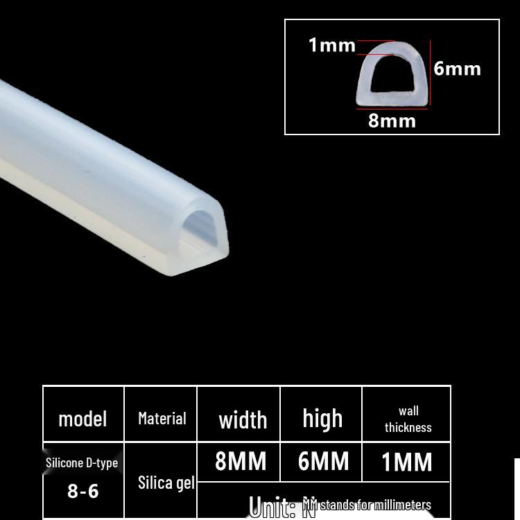 D-Shaped Silicone Sealing Strip: High-Temperature, Water-Retaining, Self-Adhesive, Anti-Collision, Shock-Absorbing for Doors & Windows