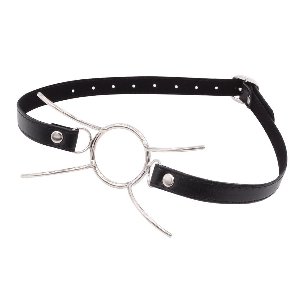 Oral Fixation Ring Adjustable PU Leather Flirting Sex Toys O-Ring Open Mouth Gag Sex Toys Couples Roleplay BDSM Bondage Sexual