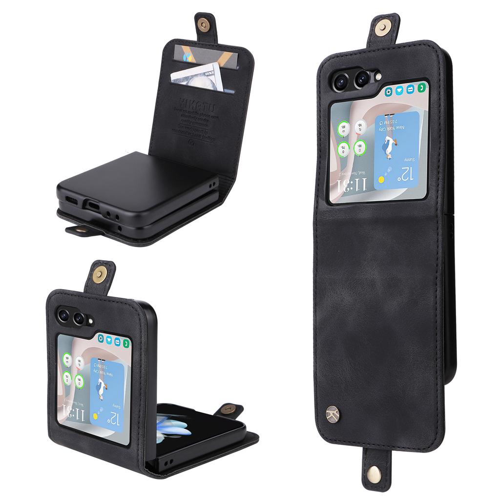 YIKATU YK-002 For Samsung Galaxy Z Flip7 FE 5G/Z Flip6 5G Case Card Holders PU Leather Skin-Touch Phone Cover