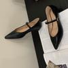 2025 New Pointed One-word Belt Niche Shallow Mouth Mary Jane Versatile OL Commuter Work Women's Shoes