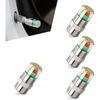 4 PCS Car Tire Pressure Monitor Valve Stem Caps, 3 Color 2.4Bar Valve Stem Warning Covers, for Cars (Silver)