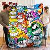 One-eyed monster 2D Flat Pattern Flannel Blanket High quality All Seasons Warmth and Comfort Perfect for Christmas Gifts.