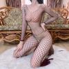 Seductive Long Sleeve Fishnet Stockings Jumpsuit - Crotchless Lingerie Temptation