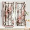 2pcs European style curtains   the perfect choice for dreamy window decoration   embossed roses   and drawbar pocket curtains
