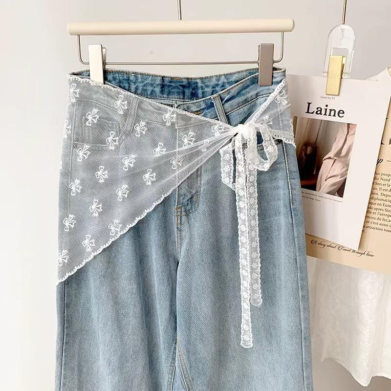 Korean Style Layered Gauze Lace Skirt with Headscarf - Spring/Summer Women's Versatile Short Skirt & Butt Cover