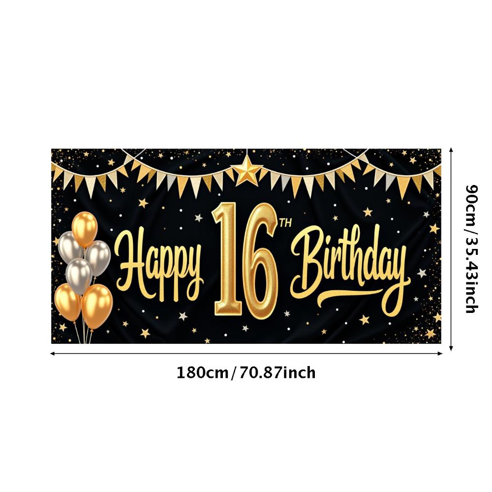 Balloon Decoration 16th Celebration Event Banner Birthday Backdrop for Sweet 16 Celebration Holiday Celebration Event Decoration
