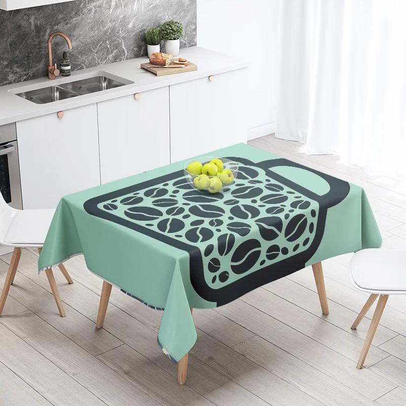 Abstract Art Food Illustration Tablecloth Oil-proof Tablecloth Waterproof Picnic Fabric Nordic Home Decoration