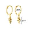 925 Silver Needle Vintage Geometric Pendant Earrings Round/Square/Shell Earrings for Women Fashion Jewelry Pendientes