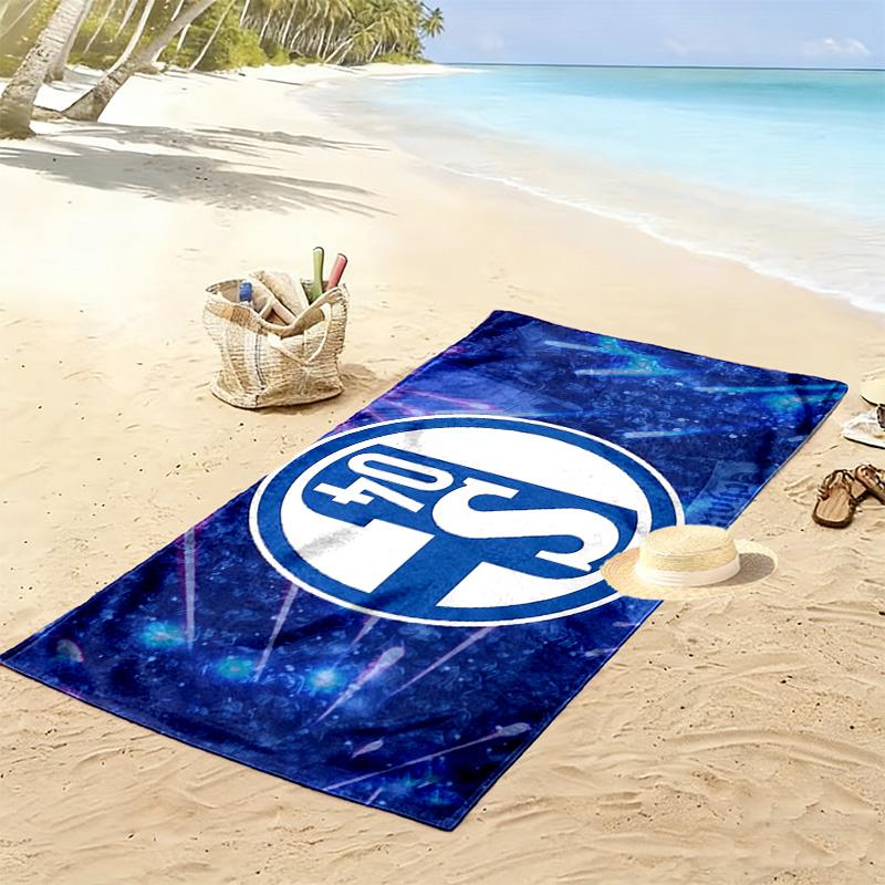 FC Schalke 04 Print Strandtuch, Großes Weiches Schnelltrocknendes Handtuch für Strand Camping Schwimmen