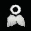 1set Elegant Angel Wings Fairy Feather Headband Angel Costume Accessories for Party Birthday Dress-Up Baby Photobooth Props