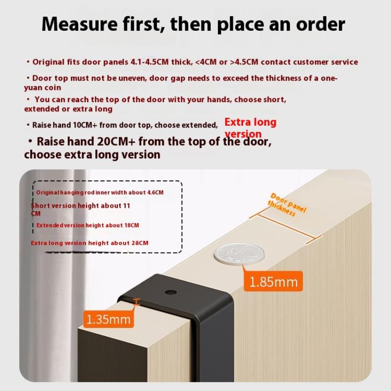 Door Hanger Hook Bedroom Adjustable Aluminum Hook Wall Hook Bathroom Door Hanger Clothes Drill Free