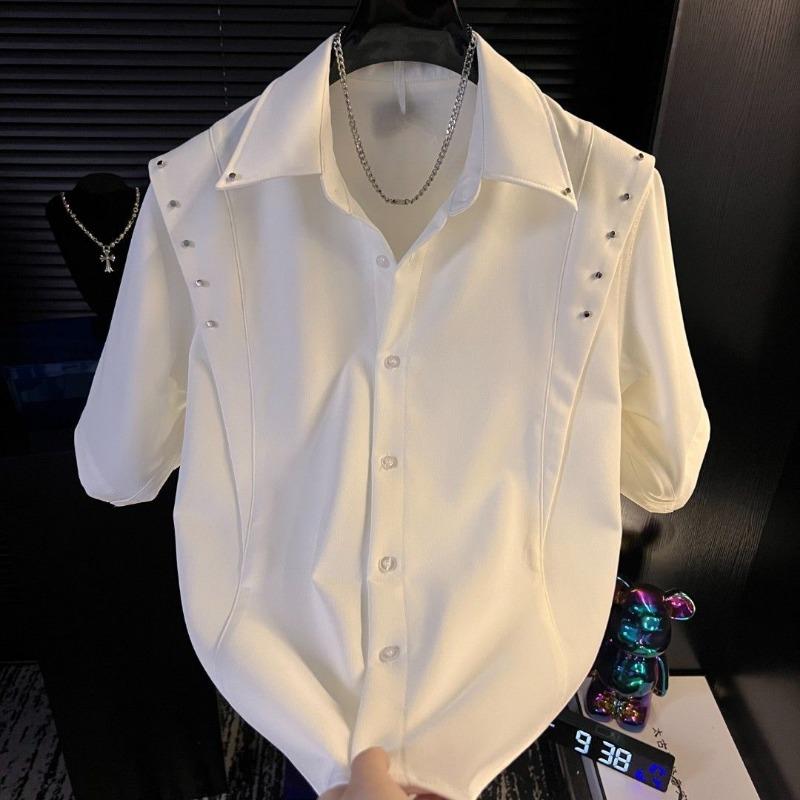 Summer New Fashion Casual Versatile Handsome Loose Short-sleeved Shirt Men's High-end Trendy Men's Shirt