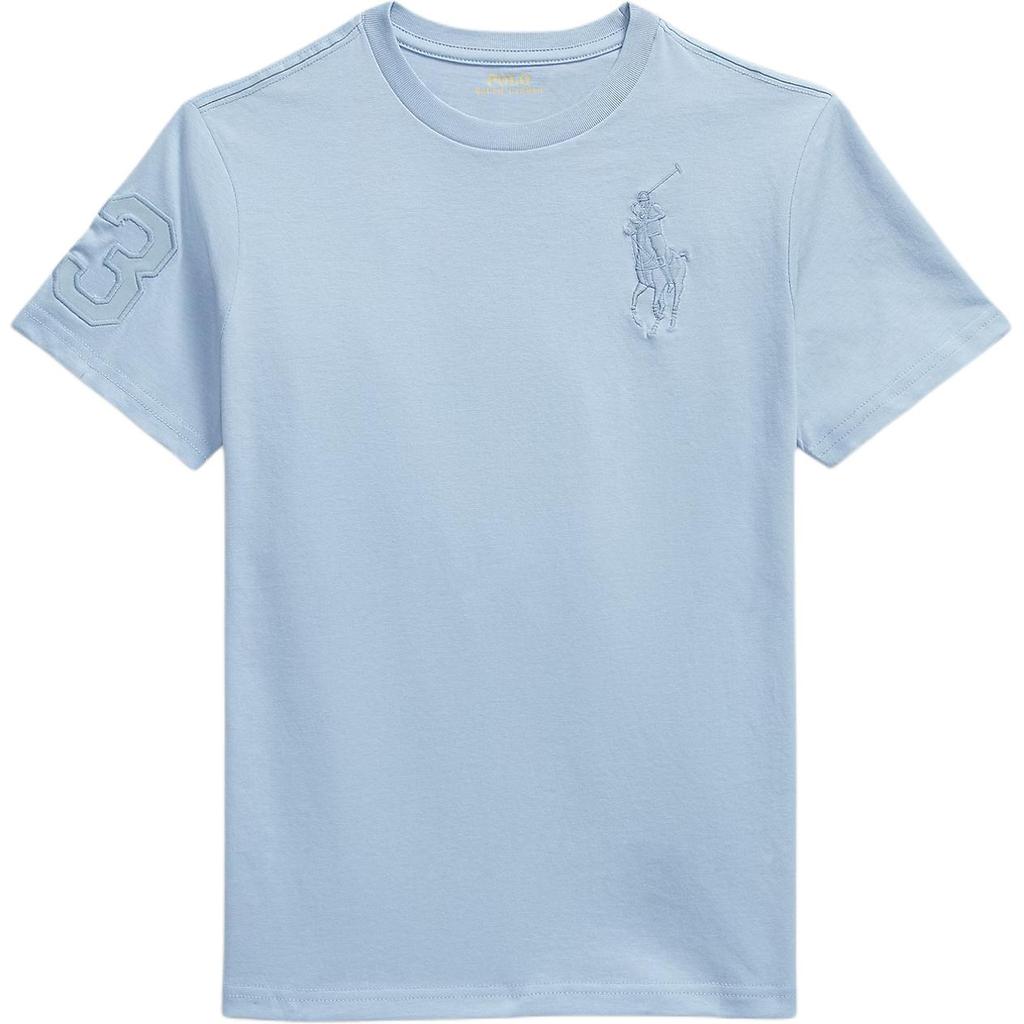 Polo Ralph Lauren Big Pony T-Shirt Iconic Embroidered Large Pony Logo And Twill 3 Patch Cotton Knit Crew Neck Short Sleeve Pullover 323832907-506