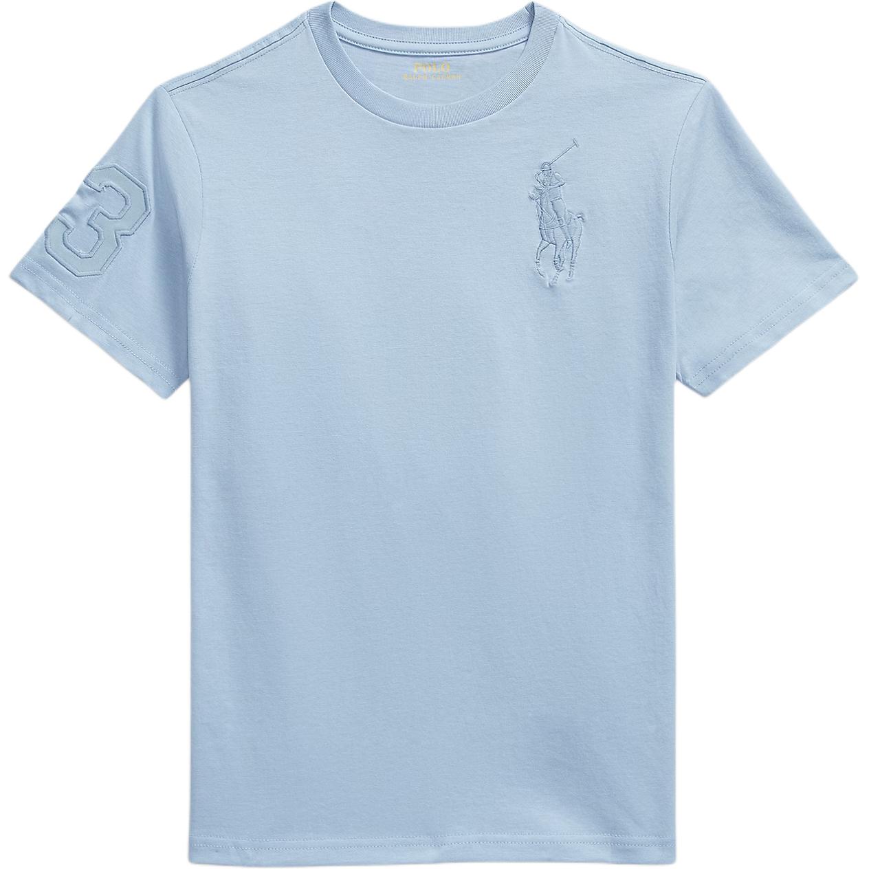 

Polo Ralph Lauren Big Pony T-Shirt Iconic Embroidered Large Pony Logo And Twill 3 Patch Cotton Knit Crew Neck Short Sleeve Pullover 323832907-506 XL