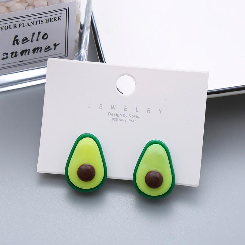 

Children s Earrings No Punch Cute Vegetables Flowers Girls Ear Clips Korean Version Pain-resistant Resin Children s Ear Clips зелений