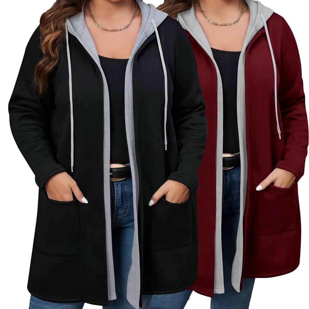 Elegant Solid Color Splicing Two-Piece Plus Size Women's Top, Autumn 2025 Collection
