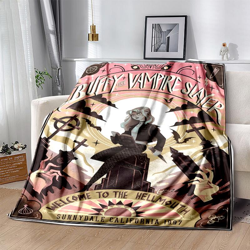 Buffy Flannel Blanket Soft Warm All-Season Throw, Design for Camping, Car Travel, Hiking Sofa, Bed, Office Perfect Gift for Parties