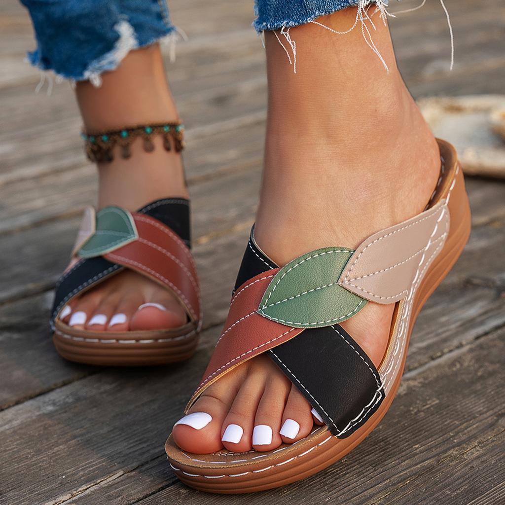 Fashion Summer Women Sandals Shoes Party Ladies Shoes Slides Sandals Ladies Wedge Sandals Woman Non-Slip Footwear Women Slippers Female
