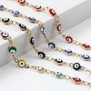 Stainless Steel Religious Bracelets Gold Color Multicolor Round Evil Eye Enamel For Women Men Gifts 13.5cm(5 3/8") Long, 1 Piece