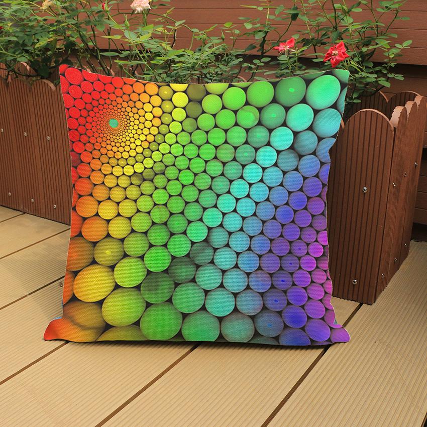 Colorful Geometrics Cubes Spots Home Decor Pillows Sofa Decorative Cushion Cover Modern Rotating Geometric Movement Pillow Cases