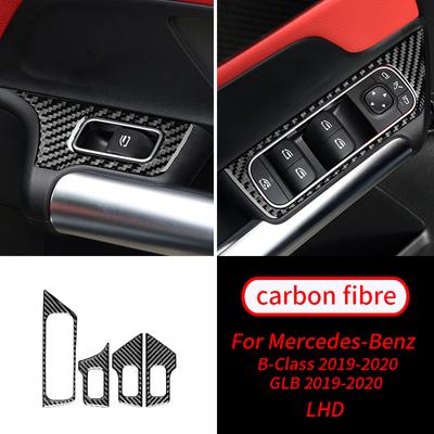 Für Mercedes-Benz B-Klasse GLB – Aufkleber für Autofenster-Hebeknopf-Panel-Abdeckung aus echtem Carbon