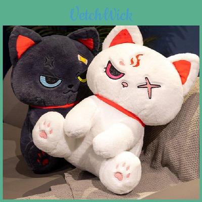 Fluffy Dark Pirate Cat Plush Figurine Charming Cat-themed Sleep Companion And Gift