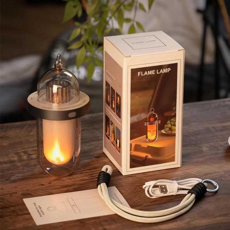 

SCKDAY Vintage Flame Atmosphere Lamp Portable LED Night Light Decorative Table Lantern for Bedroom Patio Outdoor Garden Gift 1PCS