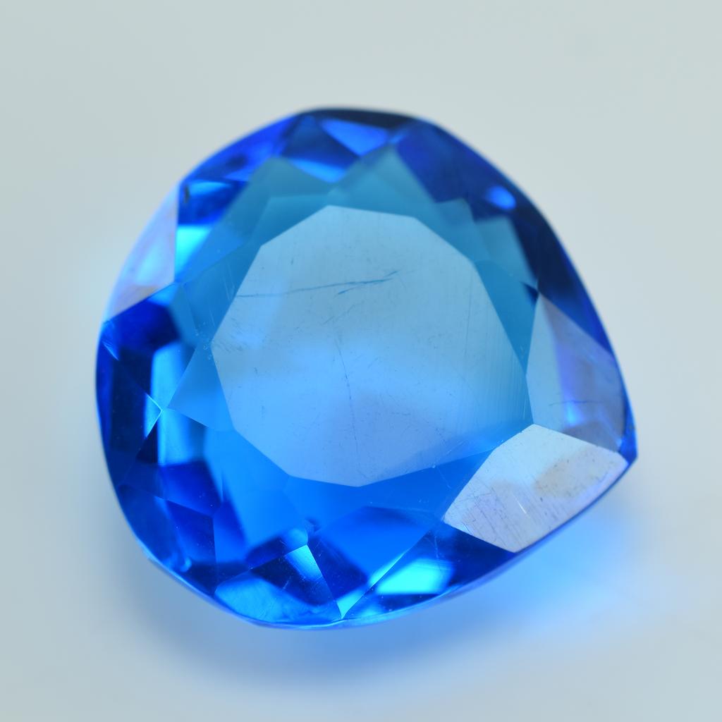 16.70 Ct Lab-Created Pear Ocean Blue Aquamarine Loose Gemstone A++