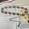 Womens Metal Link Waist Chain With Round Alloy Pendant Fashionable Dress Belt