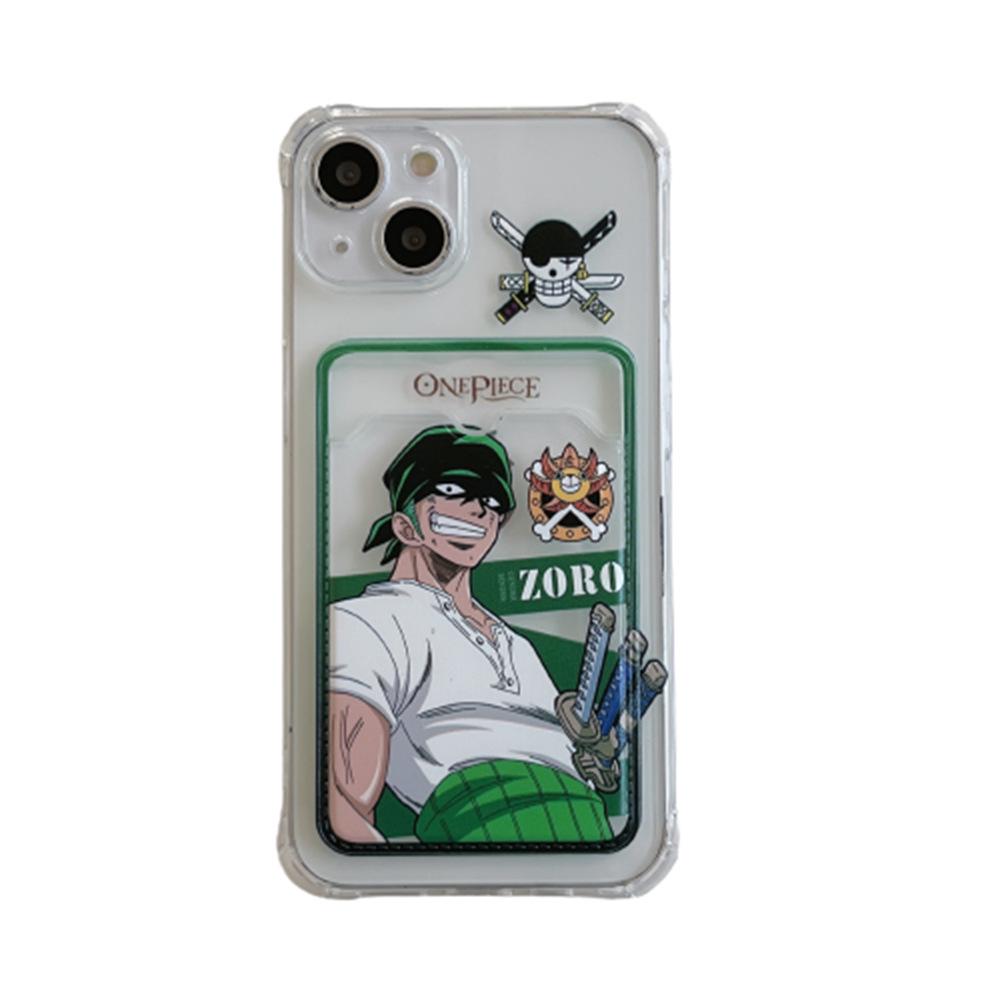 Чехол-картхолдер Luffy & Zoro для iPhone 11/12 Pro/13/14/15 Pro Max - Прозрачный iPhone 16 Pro