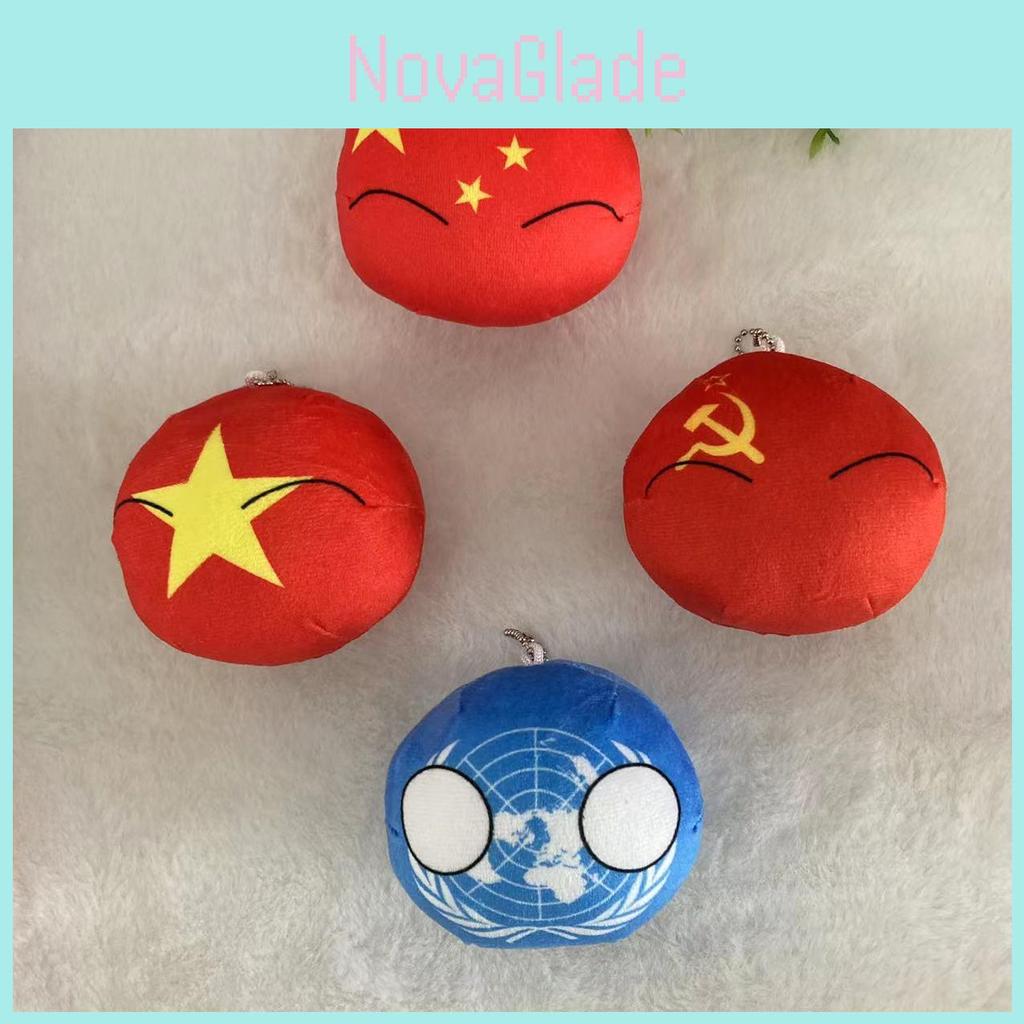 Breloc de pluș moale super pufos cu cristale, cu steagul Argentinei, en-gros 10cm