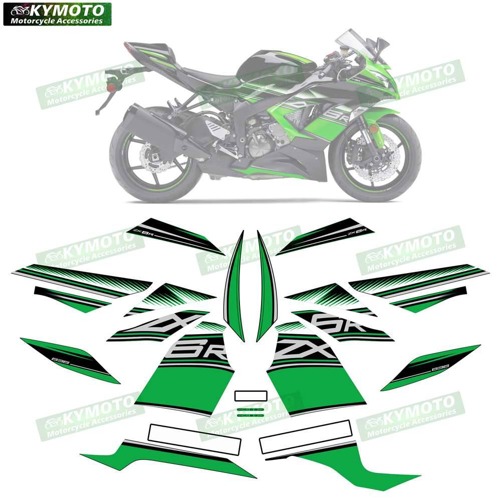 For ZX-6R ZX6R 636 2013 2014 2015 2016 2017 2018 motorcycle accessories fairing reflective stickers full vehicle kit decoration