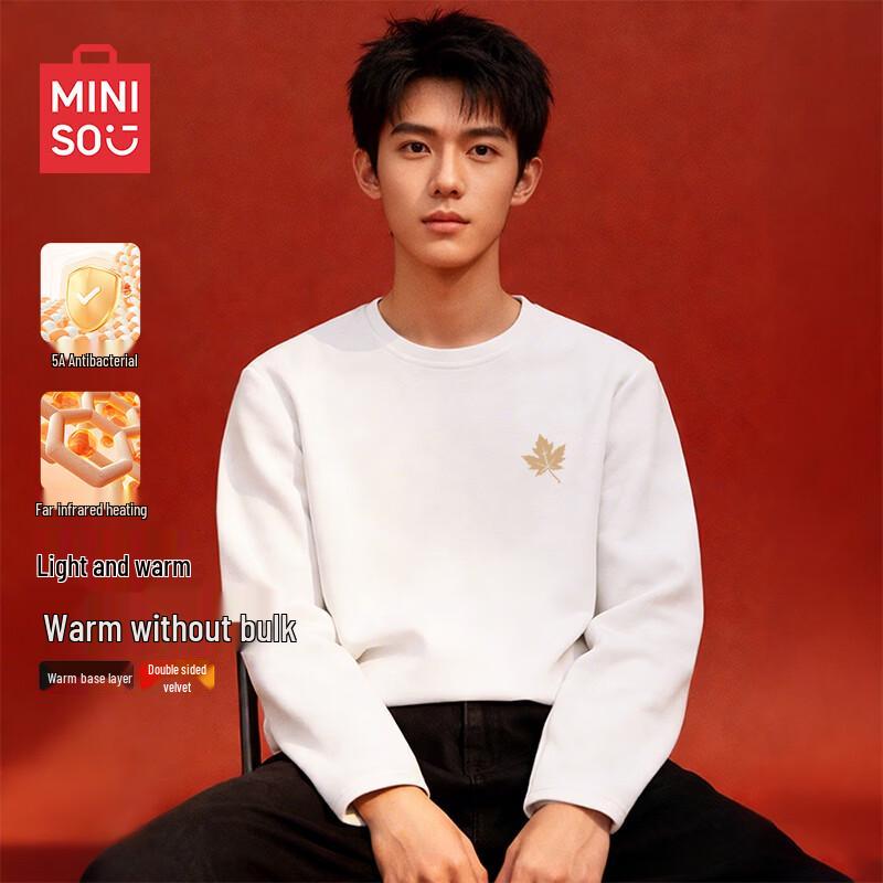 MINISO Men's Fleece Thermal Long-Sleeve T-Shirt