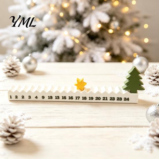 Creative Festive Countdown 3D Printed Star Christmas Calendar, 24-Day Moving Advent Seasonal Calendar Decoration for Kids Room Desk, Holiday