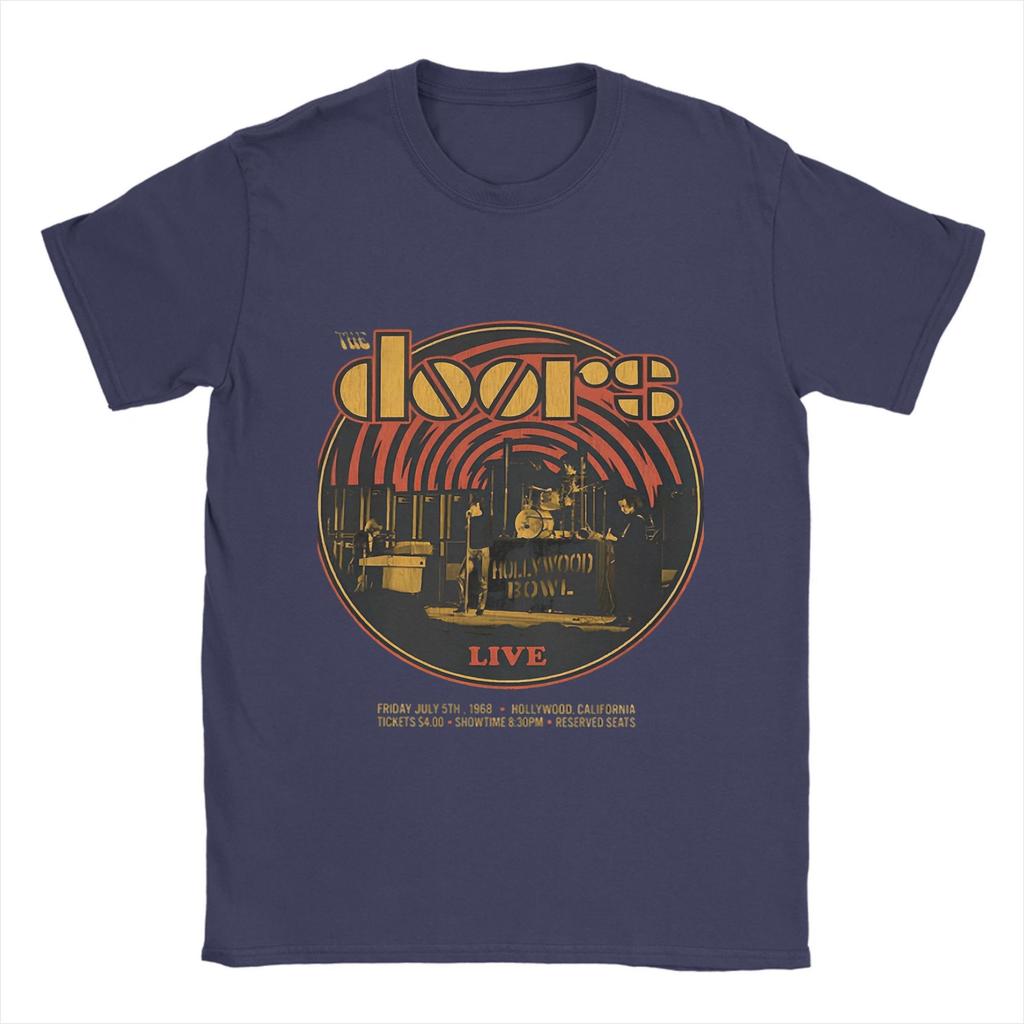Summer Vintage The Doors T-Shirt Music Leisure T-Shirts Men Cotton Comfortable Oversize Top Tees Short Sleeve Vintage Tshirt