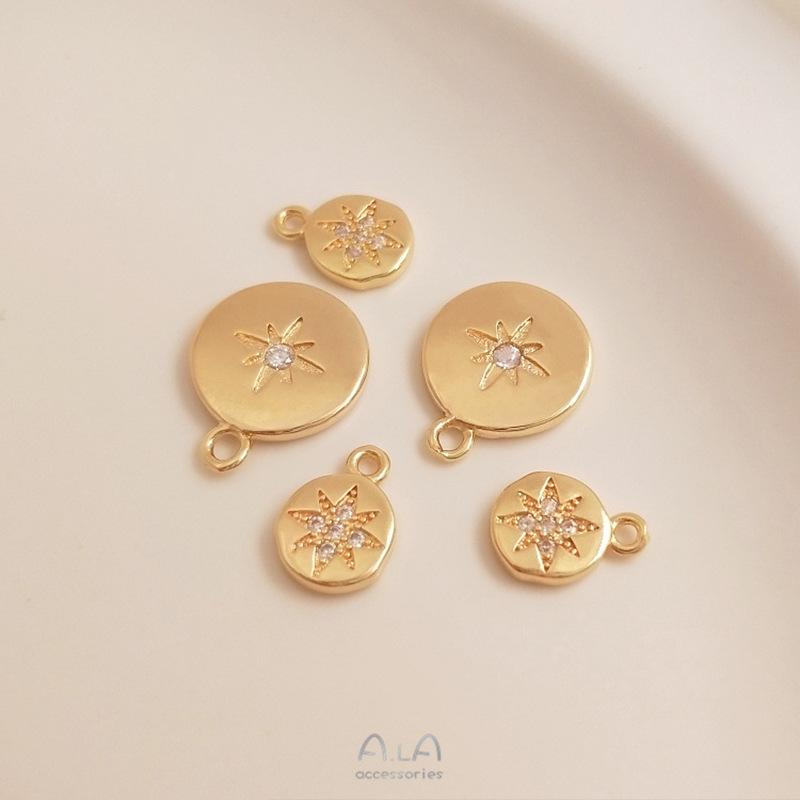 

14K Gold-Filled Zircon Star Pendant Charm for DIY Jewelry