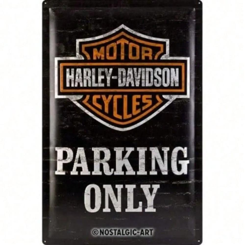 Tinning Sign Parking Only Vintage Metal Poster Retro Motorcycle Garage Wall Art