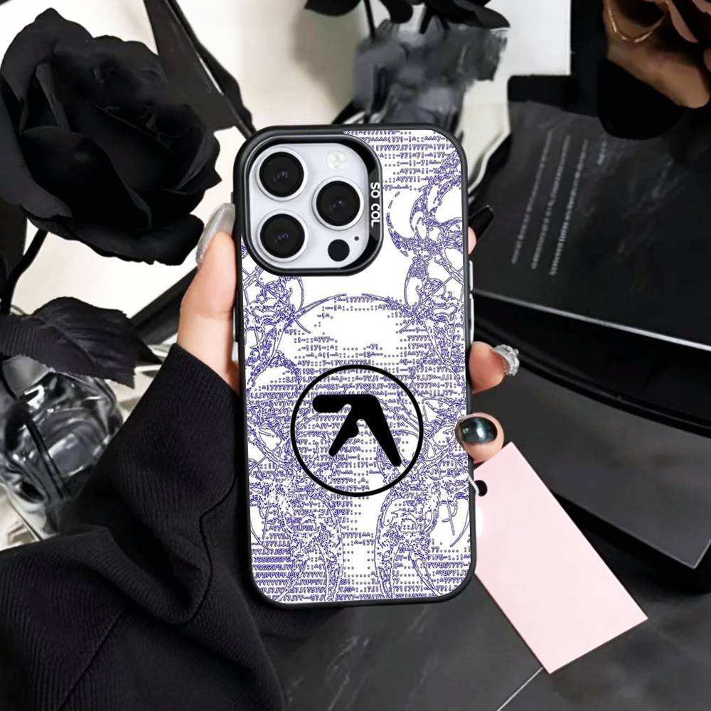 

A-Aphex T-Twins L-Logo Art Phone Case For iPhone17,16,15,14,13,12,11 Plus,Pro Max Colored Silver Plated Inside Cover iPhone16se4
