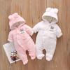 Autumn Winter Baby Plush Climbing Clothes Baby Warm and Thick Cartoon Dog Rabbit Cute Cotton