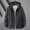 Men's Waterproof Breathable Outdoor Jacket with Detachable Hood - Spring/Autumn Plus Size Windbreaker & Sport Casual Outerwear.